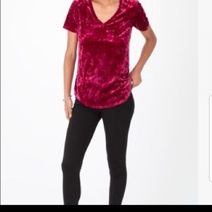 Z Supply, Dark Ruby, Crushed Velvet Tee, Medium